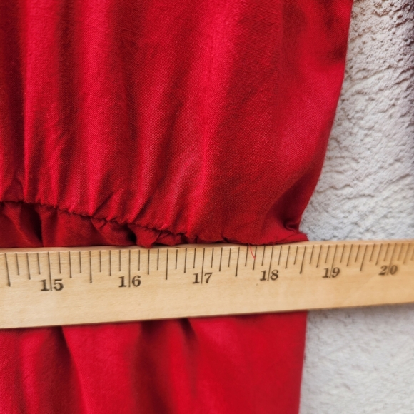 OLD NAVY Women’s Dress XXL 2XL Red Embroidered Elastic Waist Front Tie Midi - Picture 7 of 10